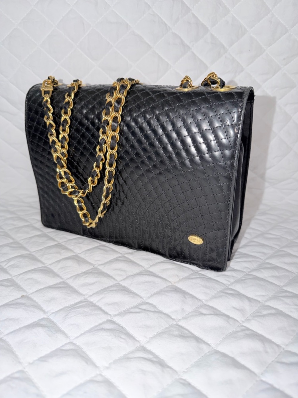 Bally Quilted Chain-Strap Shoulder Bag with Gold Hardware